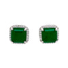 Emerald Green Square Studs