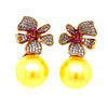 CZ Flower and Pearl Earring