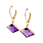 14K Gold Elegant Amethyst Earrings