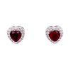 Ruby Colored Heart Stud