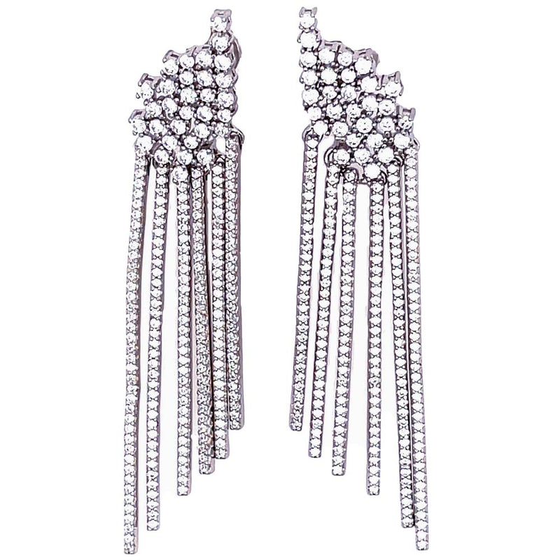 Dangling Bars Silver Earrings