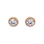 14K Gold Halo Studs
