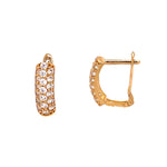 14K Mini Pave Hoops