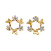 Mini Round Butterfly Stud Earrings