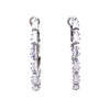 Small Silver Oval Baguette Hoops