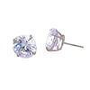 14K White Gold Studs With Round Cubic Zirconia