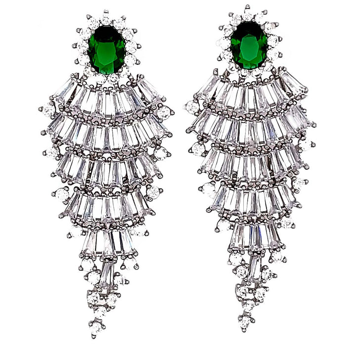 Three-Tier Baguette Earrings