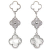 Mother-of-Pearl Three Clover Drop Earrings