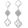 Mother-of-Pearl Three Clover Drop Earrings