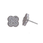 Mini CZ Clover Stud in Silver