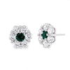 Emerald Flower Studs