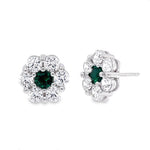 Emerald Flower Studs