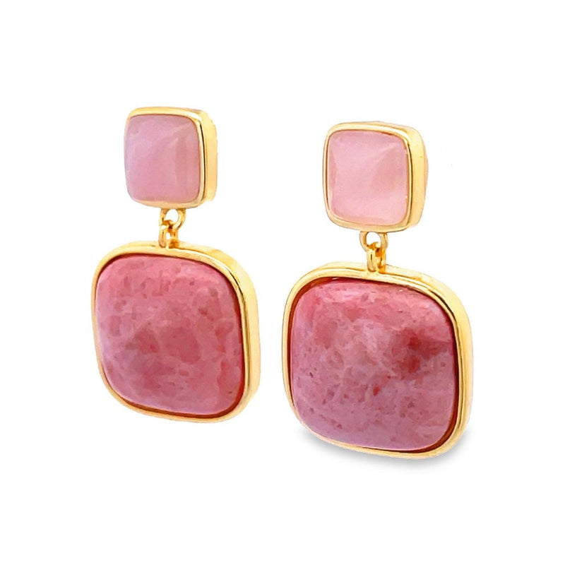 Square Coral Earrings