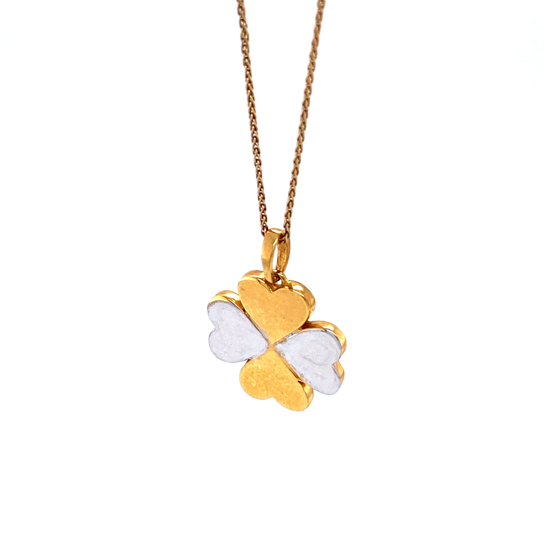 Gold Mother of Pearl Clover Necklace - Flutterby Jewellery