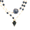 Freshwater Pearl Beaded Necklace With Labradorite & Swarovski Crystals