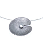 Gray Lilypad Wire Necklace