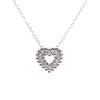 14K White Gold Diamond Heart Necklace