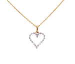 14K Gold Diamond Cutout Heart Necklace
