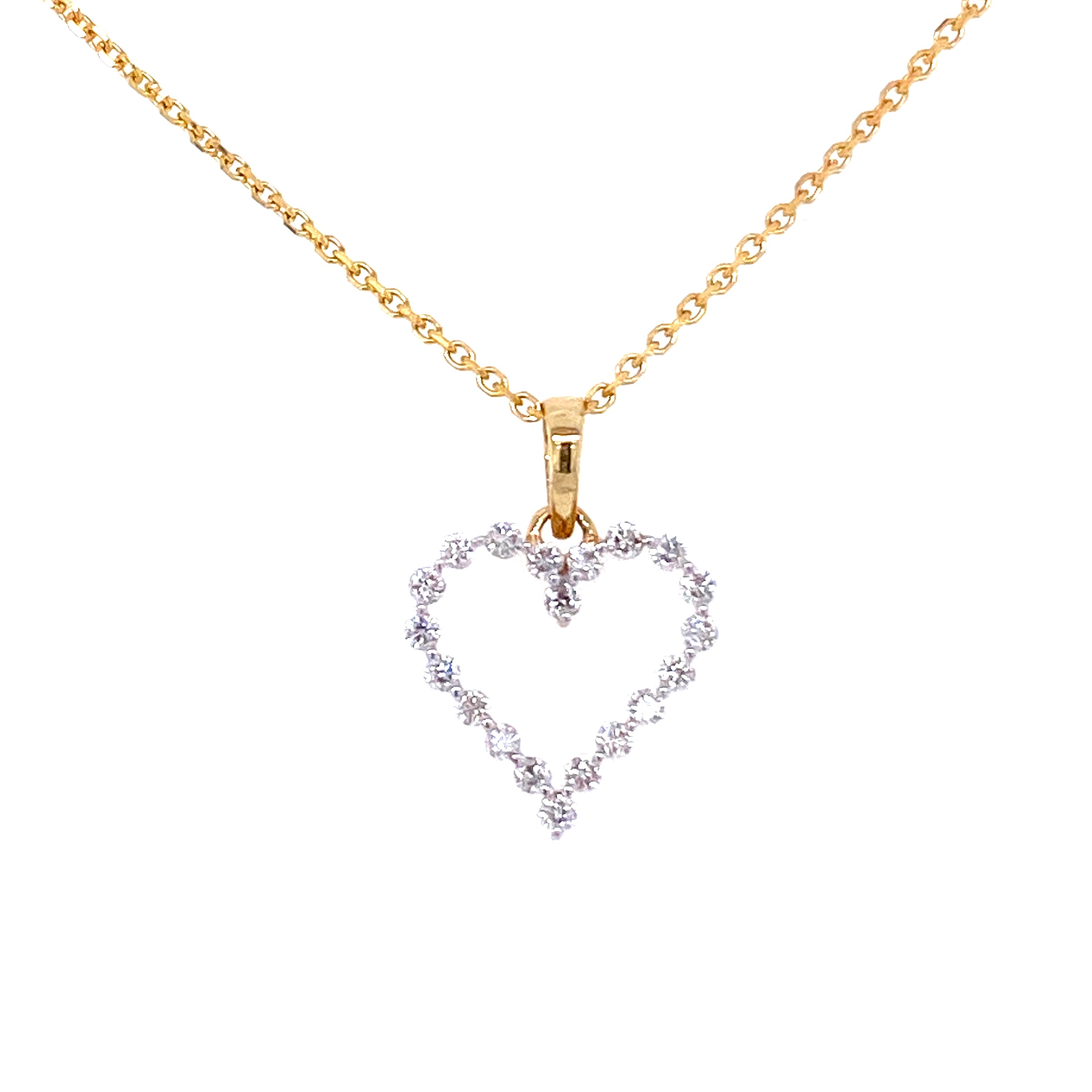 14K Gold Diamond Cutout Heart Necklace – picntell
