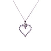 14K White Gold Diamond Cutout Heart Necklace