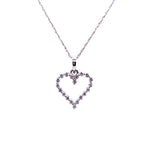 14K White Gold Diamond Cutout Heart Necklace