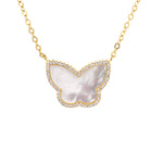 Mother-Of-Pearl CZ Butterfly Necklace