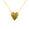 Link Necklace With Textured Heart
