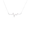 14K White Golf Diamond Heartbeat Necklace
