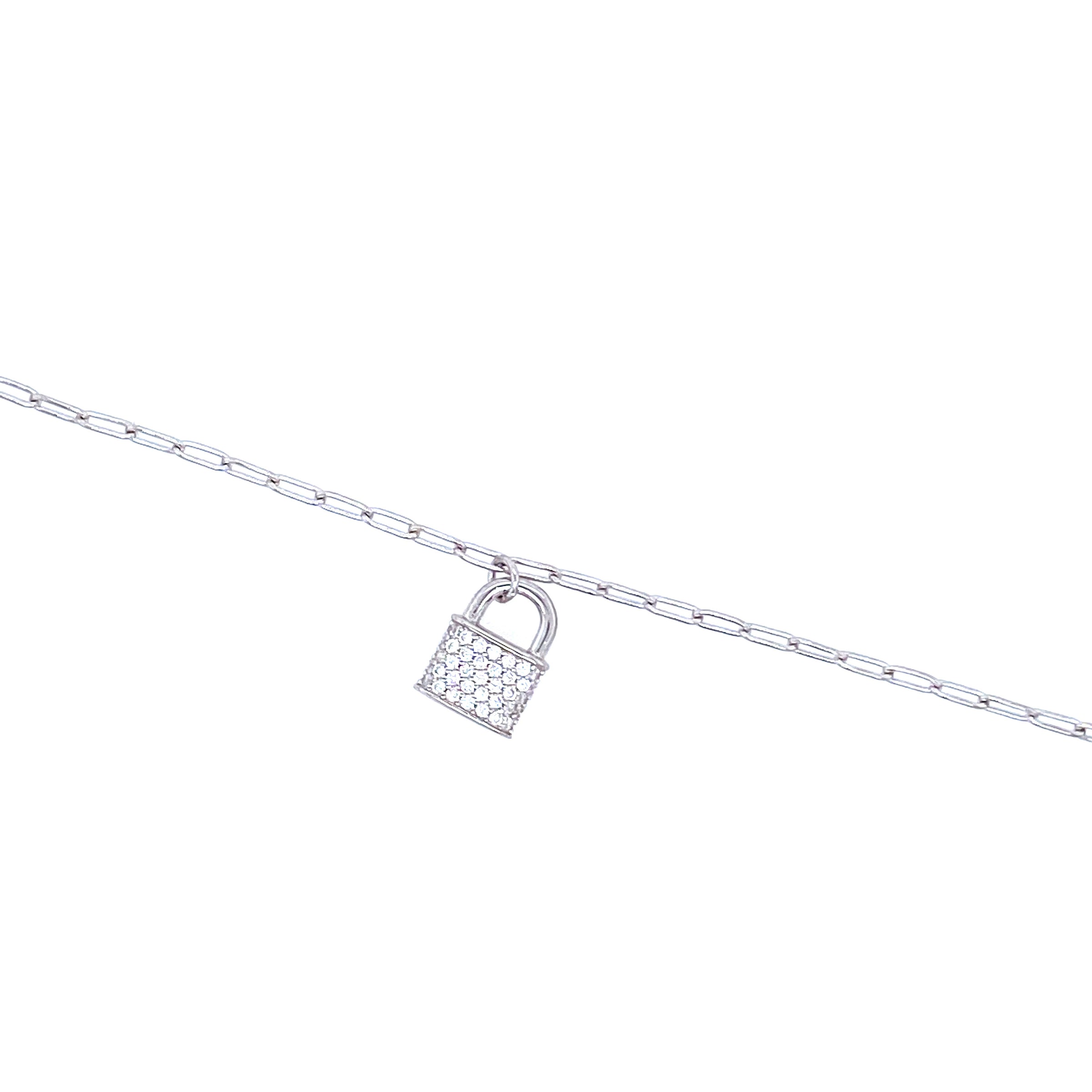 Mini Link Toggle Necklace With Lock Pendant – picntell