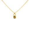 Mini Link Chain With Gold Lock Pendant