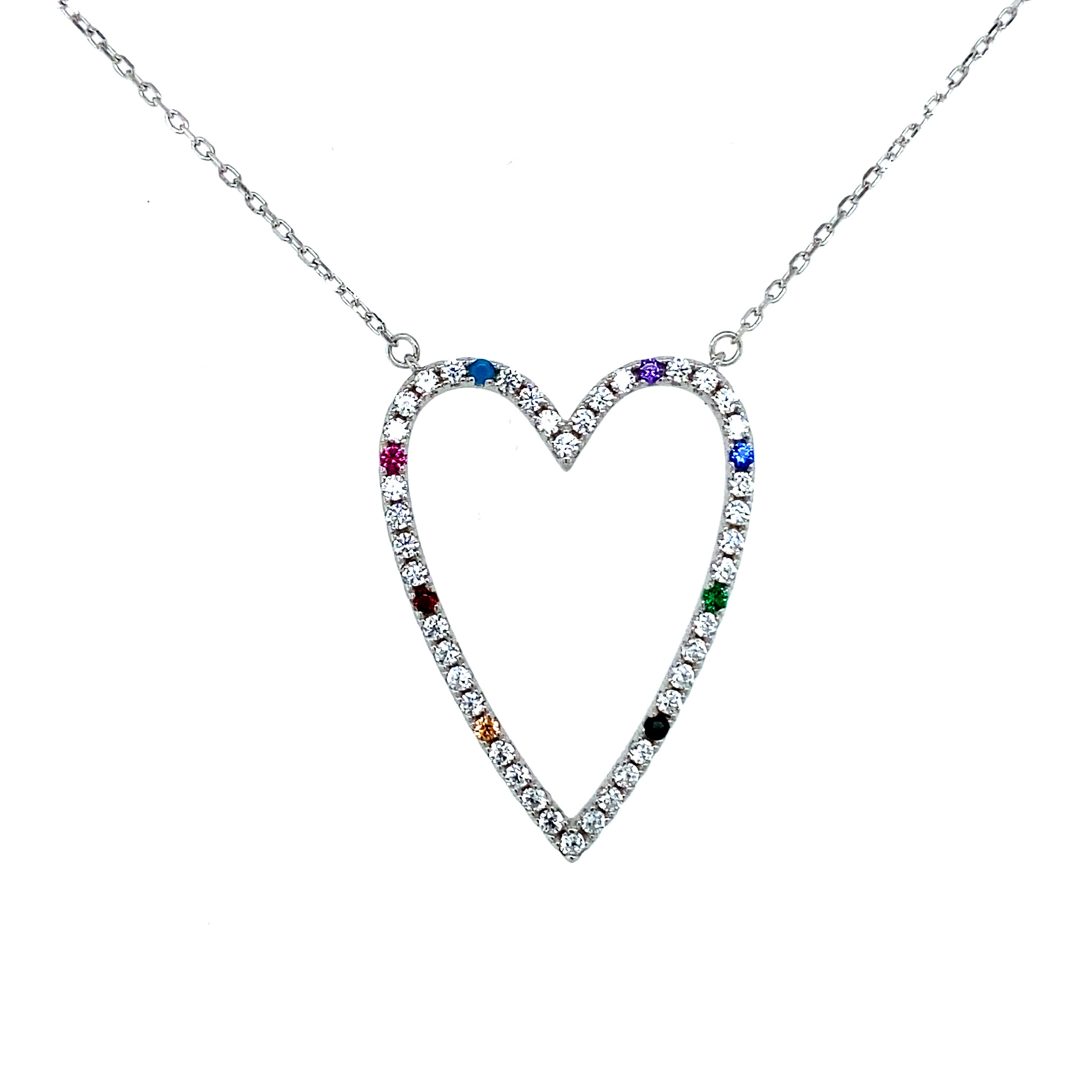 VINTAGE Gorgeous Silver colour chunky heart pendant long Necklace | Heart  pendant, Long necklace, Shop necklaces