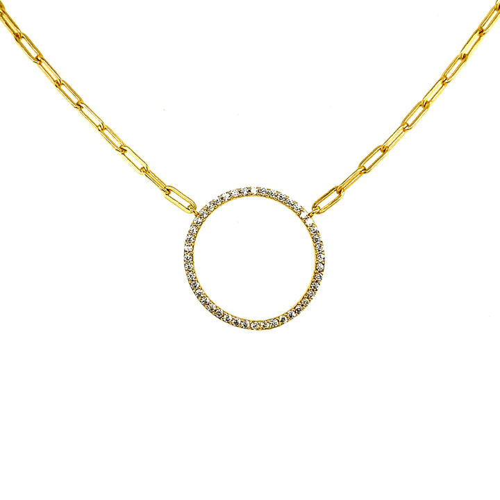 Circle Pendant With Link Chain
