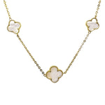 Mother Of Pearl Seven Clover Necklace