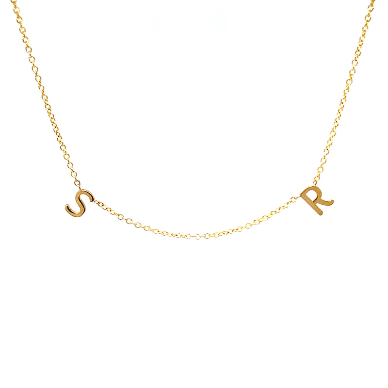 14K Mini Spaced Letter Necklace
