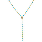 Semi Precious Turquoise Lariat Necklace