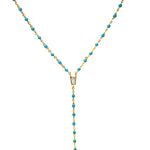 Semi Precious Turquoise Lariat Necklace
