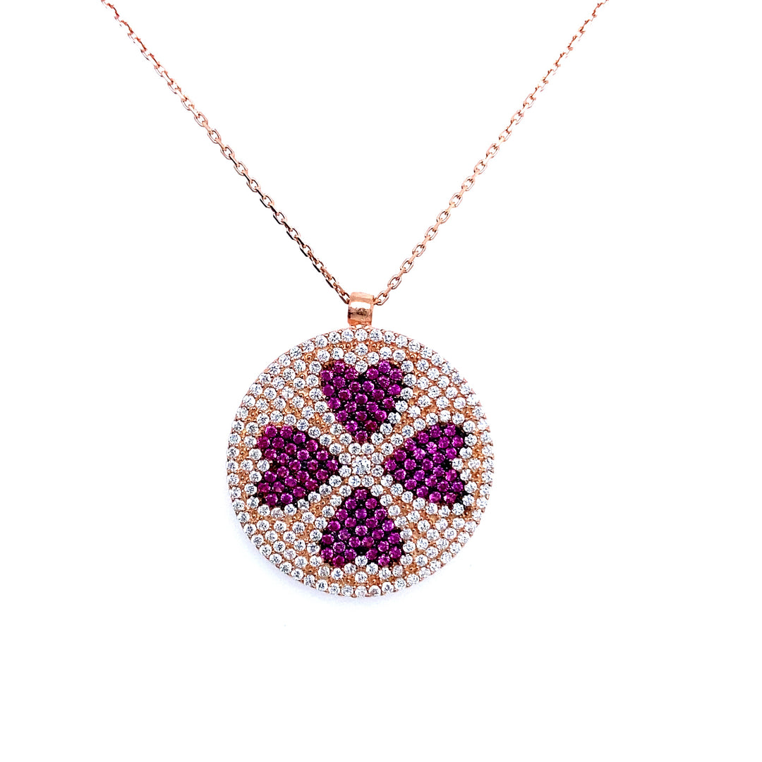 Ruby Hearts Pendant Necklace