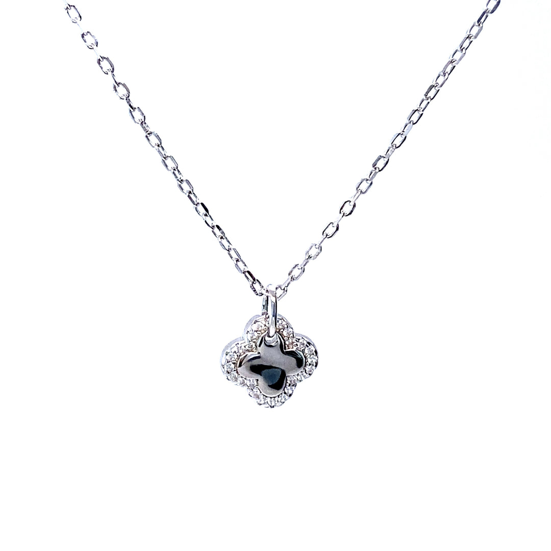 Mini Clover Necklace in Silver