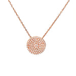 Pave Circle Necklace in Rose Gold