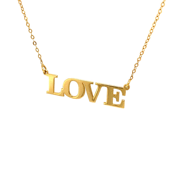 LOVE Necklace 14K Block Lettering