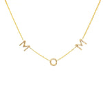MOM Initial Necklace With Diamonds