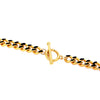 Black Enamel Curb Chain Toggle Necklace