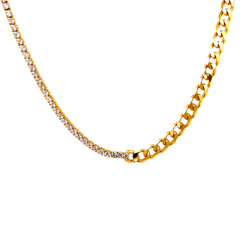 Tennis & Curb Link Necklace