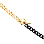 Half Enamel and Gold Chain Necklace