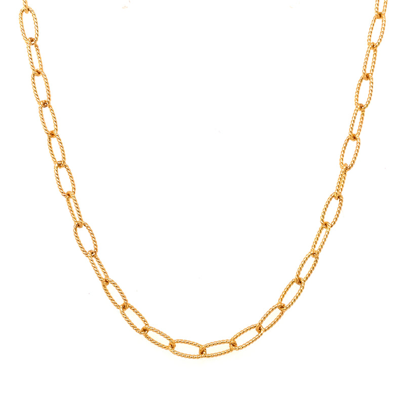 14k Mini Oval Link Chain Necklace