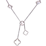 Lariat Mother-of-Pearl Clover Necklace