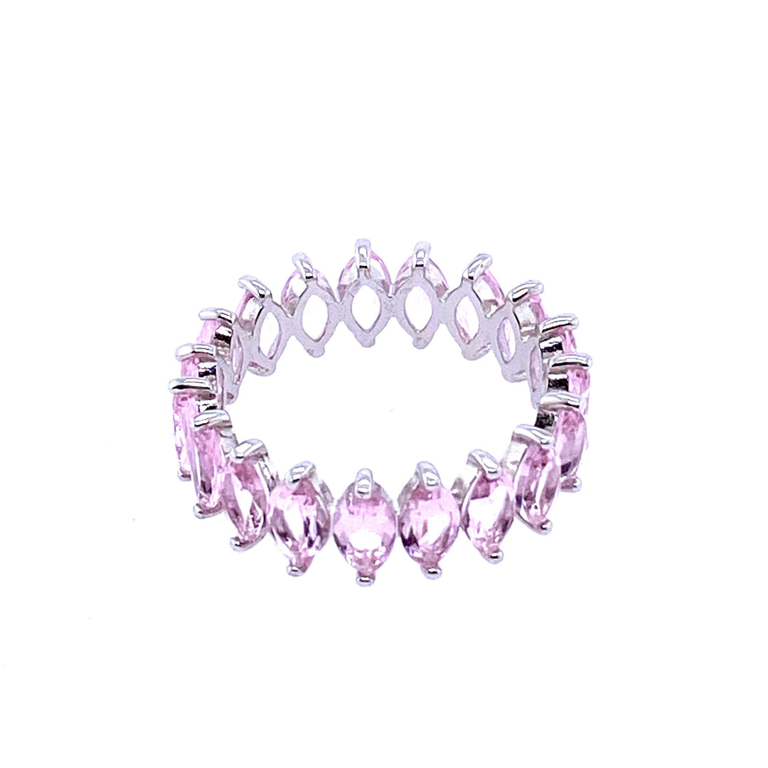 Pink Crystal Band Ring