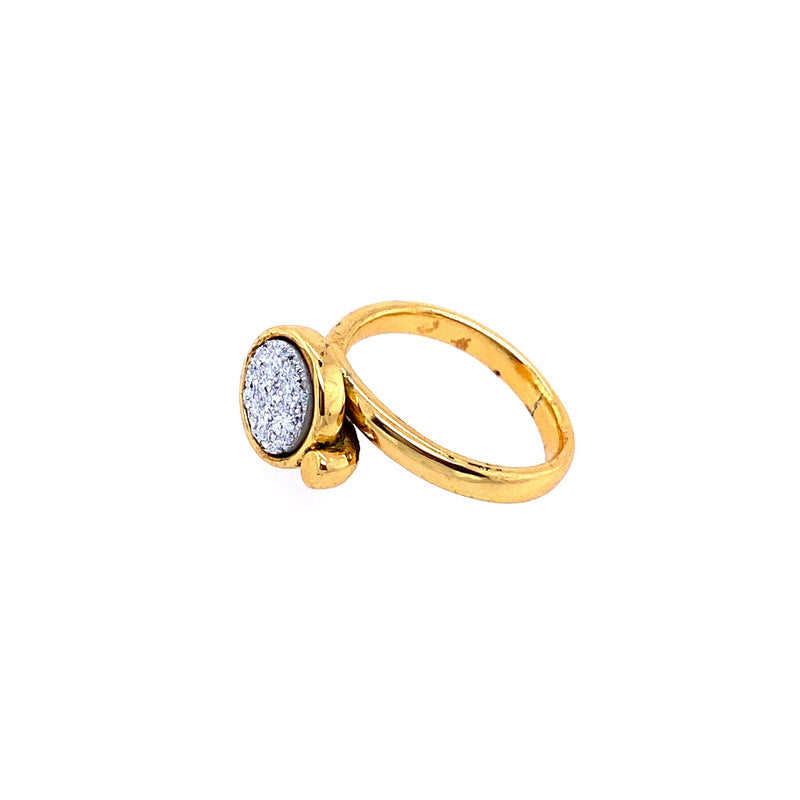 Two Tone Druzy Ring