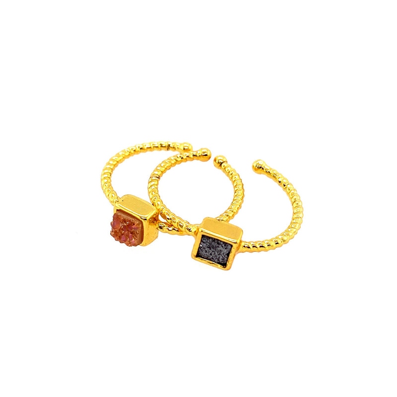 Druzy Ring Set