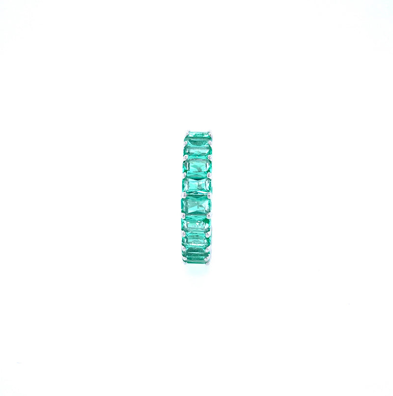 Pale Green Baguette CZ Band Ring